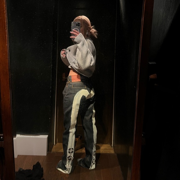 EVISU CALLIGRAPHY DAICOCK CARROT FIT DENIM JEANS #2017 - Picture 6 of 6